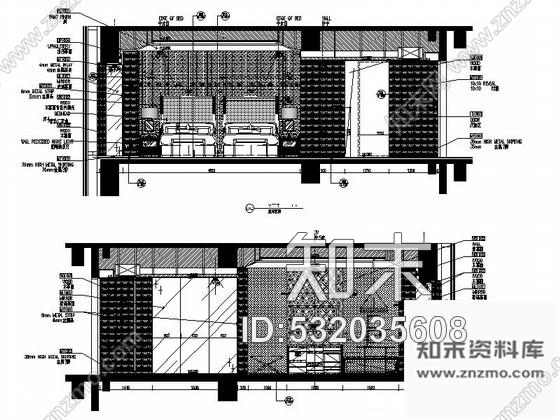 施工图浙江五星级商务酒店双人房装修施工图含效果cad施工图下载【ID:532035608】