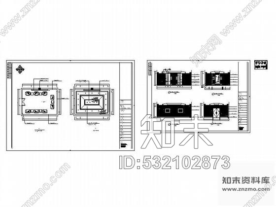 施工图小型接待室装修图cad施工图下载【ID:532102873】