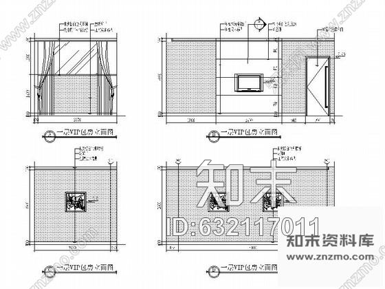 施工图陕西某精品养生会所VIP包房装修图cad施工图下载【ID:632117011】