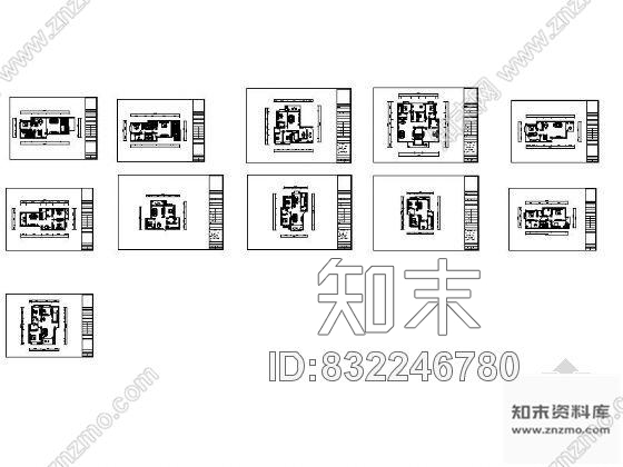 图块/节点某小区不同户型平面cad施工图下载【ID:832246780】