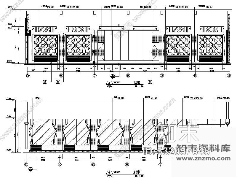 施工图某酒店经典宴会厅室内装修图cad施工图下载【ID:532057648】