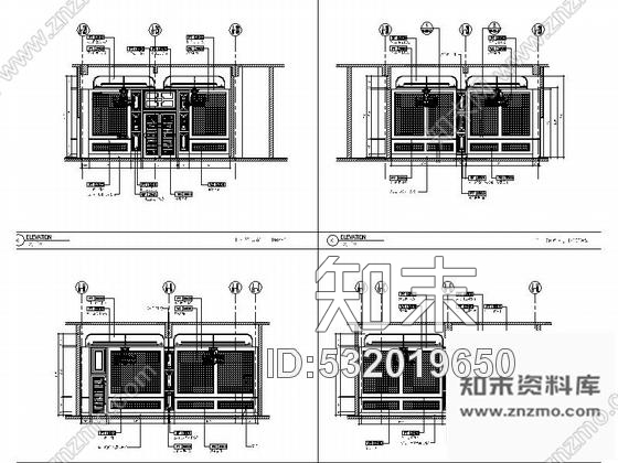 施工图广东豪华主题酒店宴会厅装修CAD竣工图cad施工图下载【ID:532019650】