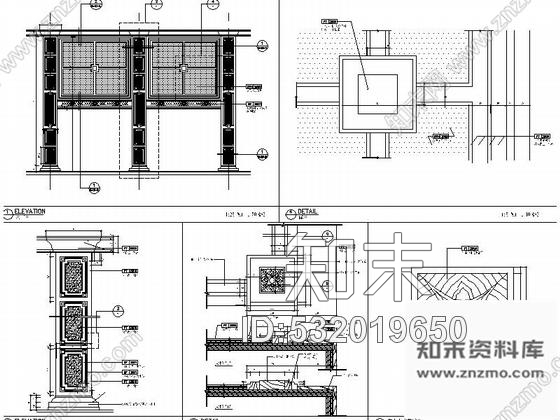 施工图广东豪华主题酒店宴会厅装修CAD竣工图cad施工图下载【ID:532019650】