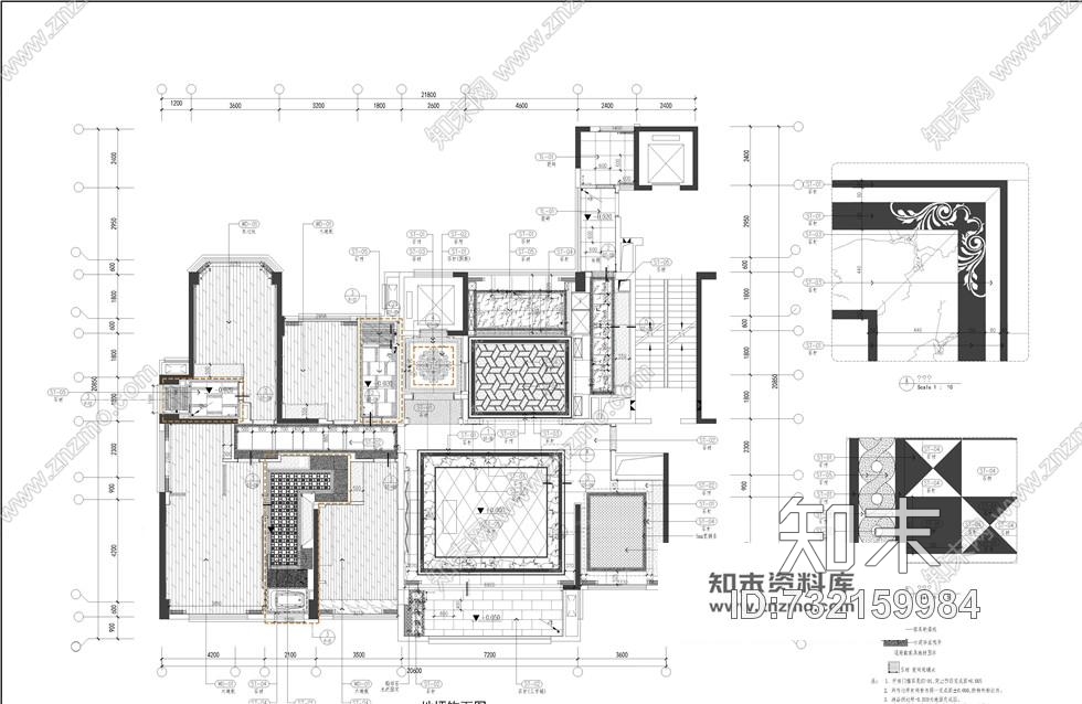 230㎡平方大户型中式欧式混搭风格装修施工图含实景cad施工图下载【ID:732159984】