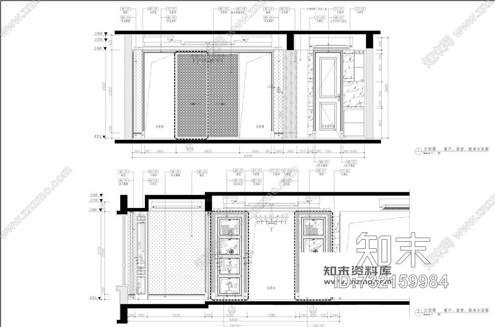 230㎡平方大户型中式欧式混搭风格装修施工图含实景cad施工图下载【ID:732159984】