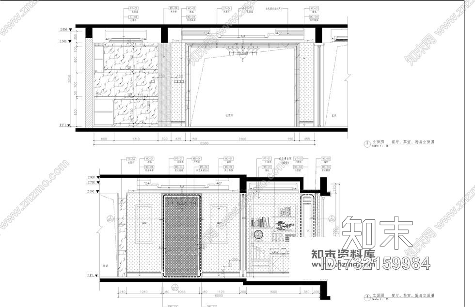 230㎡平方大户型中式欧式混搭风格装修施工图含实景cad施工图下载【ID:732159984】