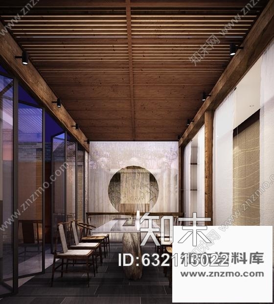 施工图山东原创古镇胡同内高雅现代中式会所室内装修施工图含效果cad施工图下载【ID:632113022】