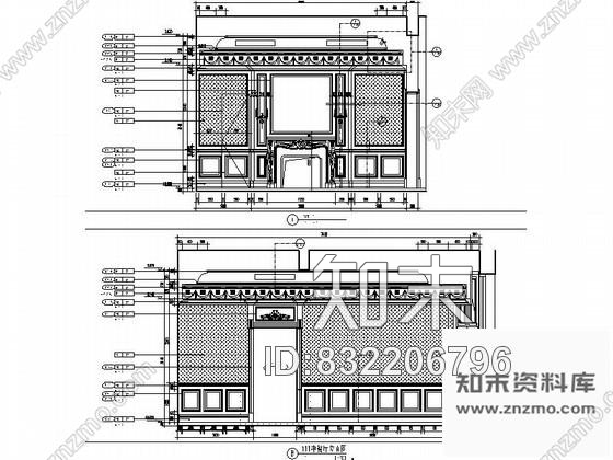 图块/节点古典别墅中餐厅立面图cad施工图下载【ID:832206796】