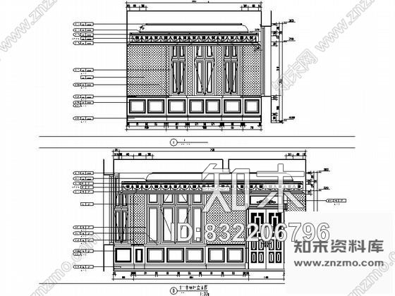 图块/节点古典别墅中餐厅立面图cad施工图下载【ID:832206796】