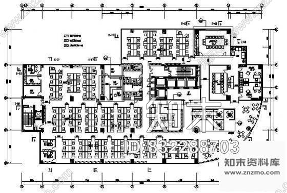 图块/节点某大厦写字楼四层平面布置图cad施工图下载【ID:832288703】