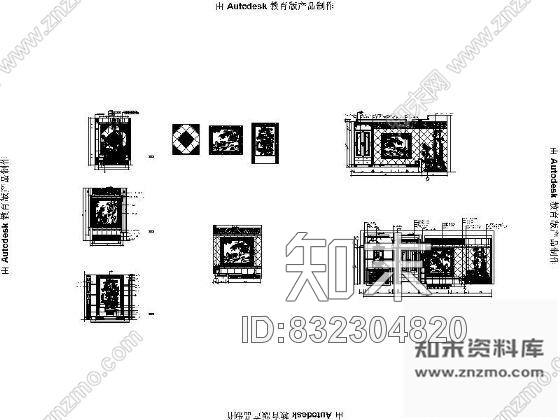 图块/节点室内配景雕刻集配图片施工图下载【ID:832304820】