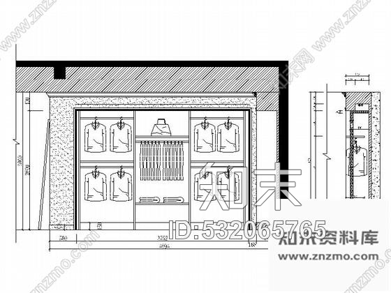 施工图广东精品90平现代潮流男装服装店室内装修施工图含效果cad施工图下载【ID:532065765】