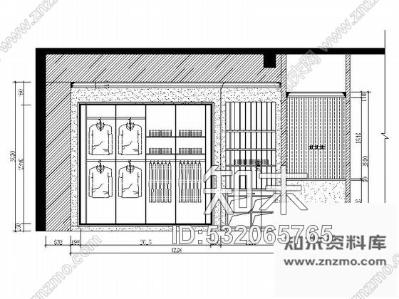 施工图广东精品90平现代潮流男装服装店室内装修施工图含效果cad施工图下载【ID:532065765】