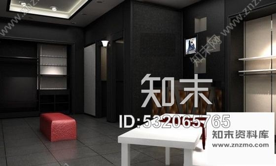 施工图广东精品90平现代潮流男装服装店室内装修施工图含效果cad施工图下载【ID:532065765】