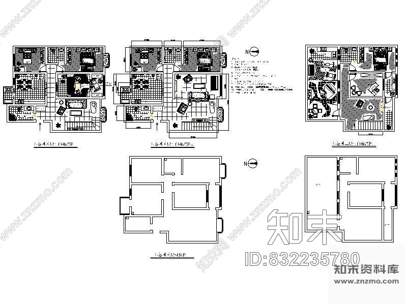 图块/节点跃层平面布置图cad施工图下载【ID:832235780】