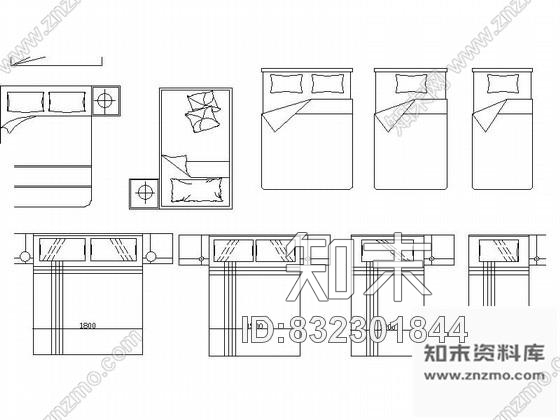 图块/节点时尚沙发平面CAD图块下载cad施工图下载【ID:832301844】