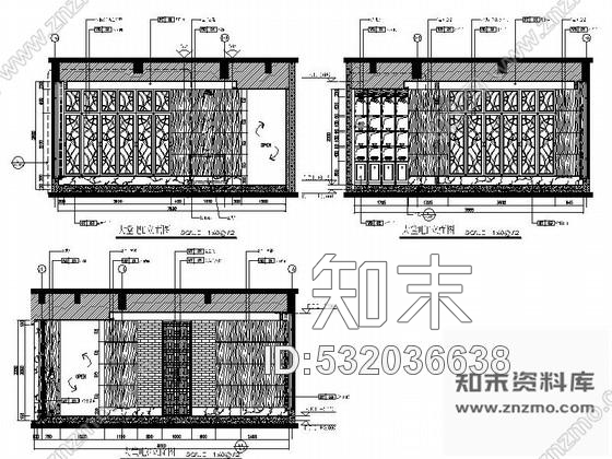 施工图重庆高档四星级酒店大堂吧及电梯厅装修图施工图下载【ID:532036638】