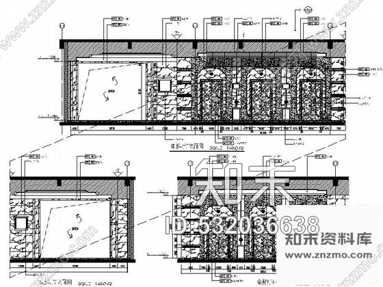 施工图重庆高档四星级酒店大堂吧及电梯厅装修图施工图下载【ID:532036638】