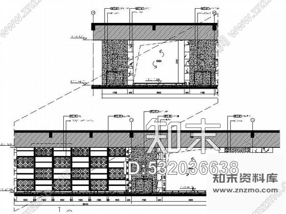 施工图重庆高档四星级酒店大堂吧及电梯厅装修图施工图下载【ID:532036638】