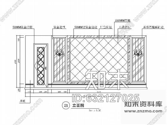 施工图某欧式娱乐会所包房1装修图cad施工图下载【ID:632127025】