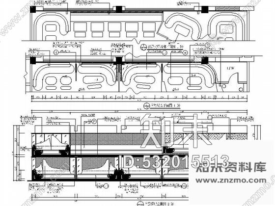 施工图深圳商业中心区时尚高档风格酒吧装修图cad施工图下载【ID:532015513】