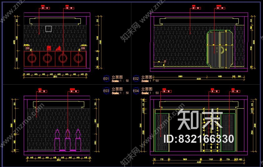 一套新中式办公室模型，带3Dmax和CAD施工图施工图下载【ID:832166330】