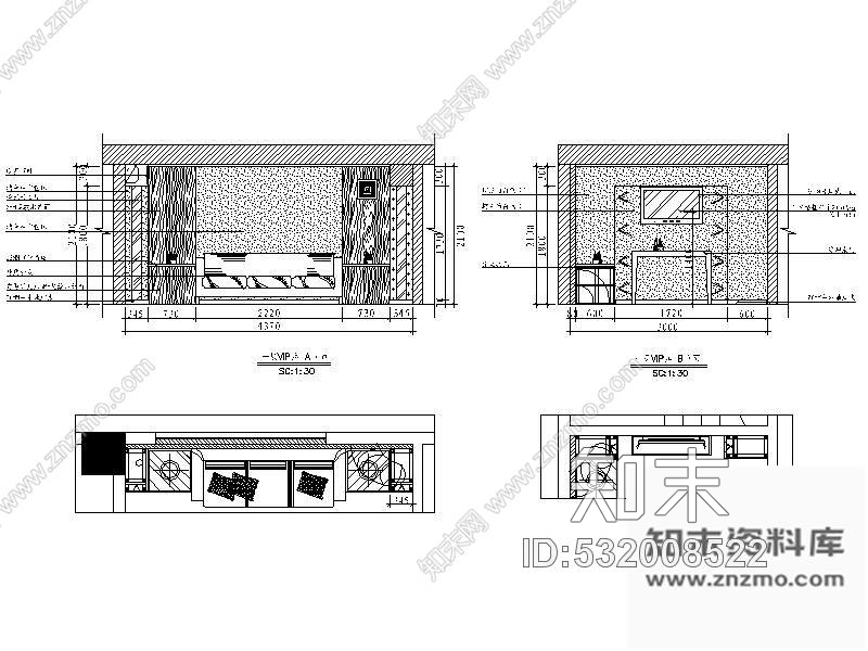 施工图东莞时尚餐饮装修图cad施工图下载【ID:532008522】