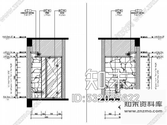 施工图江苏高档商务酒店套房室内装修施工图含效果cad施工图下载【ID:532035622】