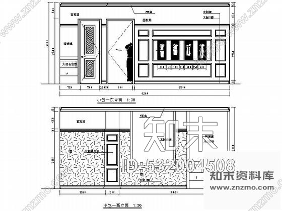 施工图经典设计浓郁独特民国风餐厅CAD装修施工图含效果cad施工图下载【ID:532004508】