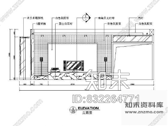 图块/节点客厅电视背景墙立面cad施工图下载【ID:832264771】