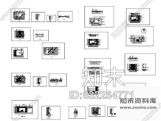 图块/节点客厅电视背景墙立面cad施工图下载【ID:832264771】