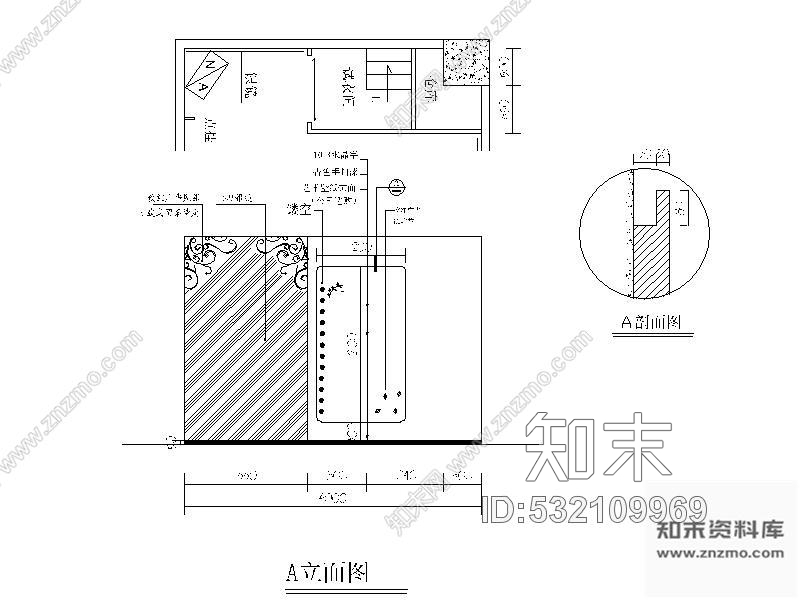 施工图某服饰专柜展示室内装修图cad施工图下载【ID:532109969】