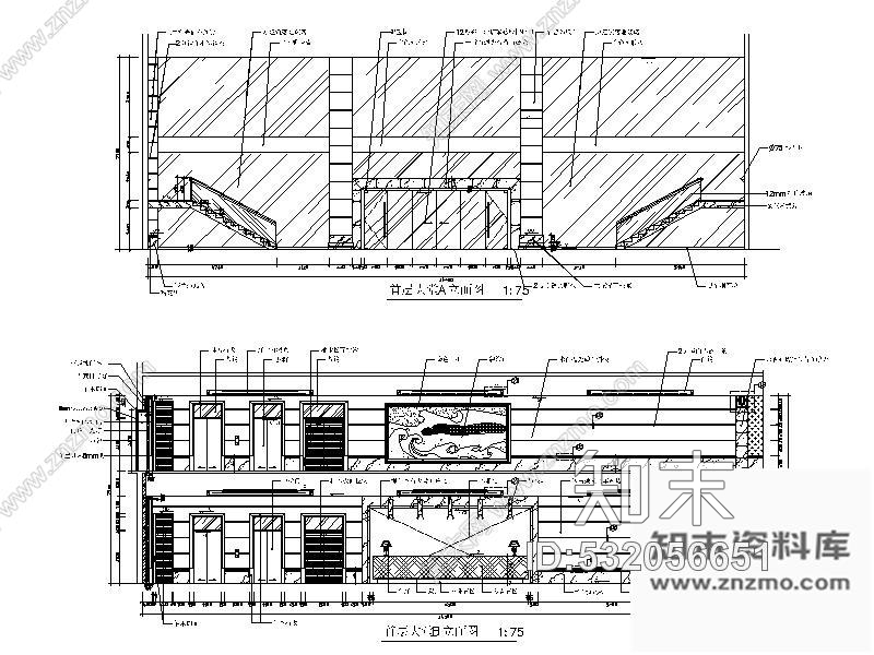 施工图现代风某星级酒店室内装修图含效果cad施工图下载【ID:532056651】