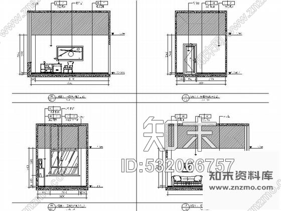 施工图高档江景现代售楼处CAD设计装修图cad施工图下载【ID:532066757】