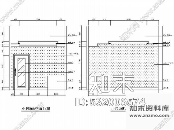 施工图浙江某时尚特色餐厅室内装修施工图cad施工图下载【ID:532006574】
