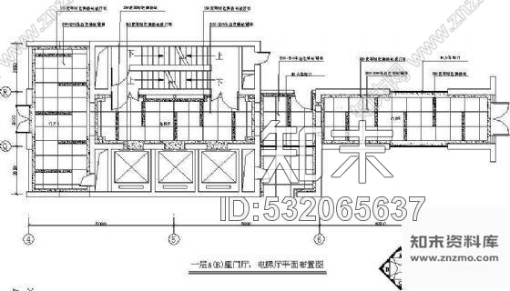 某酒店门厅+电梯厅装修图cad施工图下载【ID:532065637】