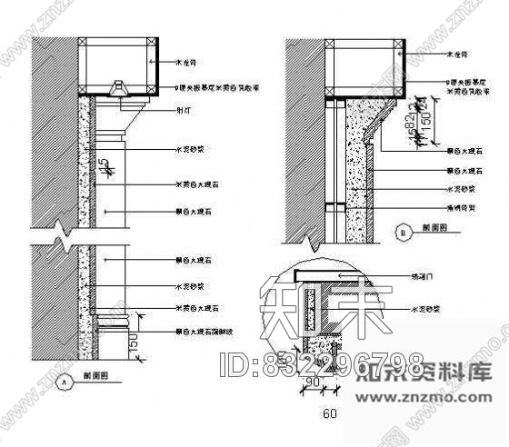 电梯间cad施工图下载【ID:832296798】