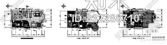 图块/节点三层别墅平面布置图cad施工图下载【ID:832288710】