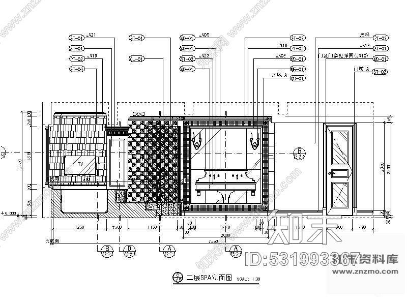 施工图1000㎡五层花园式别墅装修图cad施工图下载【ID:531993367】