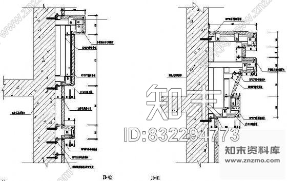 图块/节点某住宅楼外墙幕墙工程图cad施工图下载【ID:832294773】