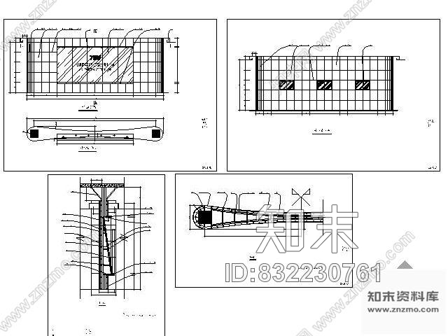 图块/节点公司首层背景墙详图cad施工图下载【ID:832230761】