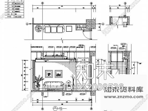 施工图现代办公楼餐厅小包间装修图cad施工图下载【ID:532008536】