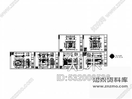施工图现代办公楼餐厅小包间装修图cad施工图下载【ID:532008536】