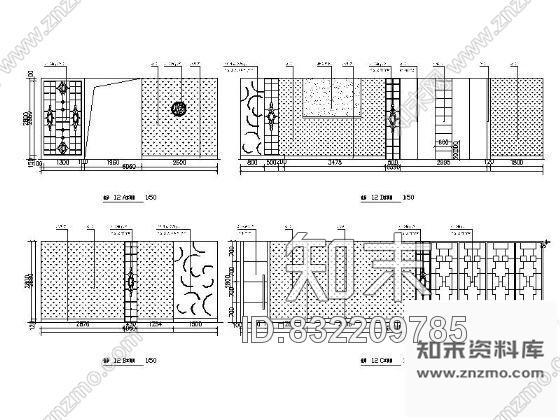 图块/节点63㎡商务包房立面图cad施工图下载【ID:832209785】