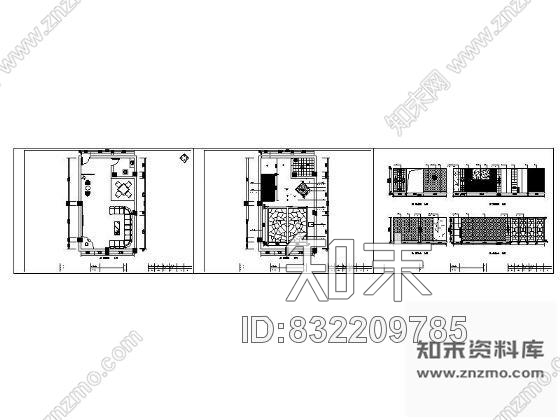 图块/节点63㎡商务包房立面图cad施工图下载【ID:832209785】