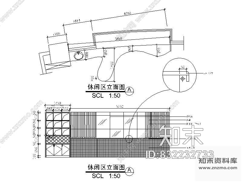 某接待室装修cad施工图下载【ID:832232733】