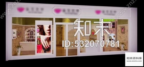 施工图四川某连锁美甲店室内装修施工图含效果cad施工图下载【ID:532070781】