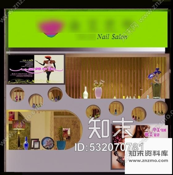 施工图四川某连锁美甲店室内装修施工图含效果cad施工图下载【ID:532070781】