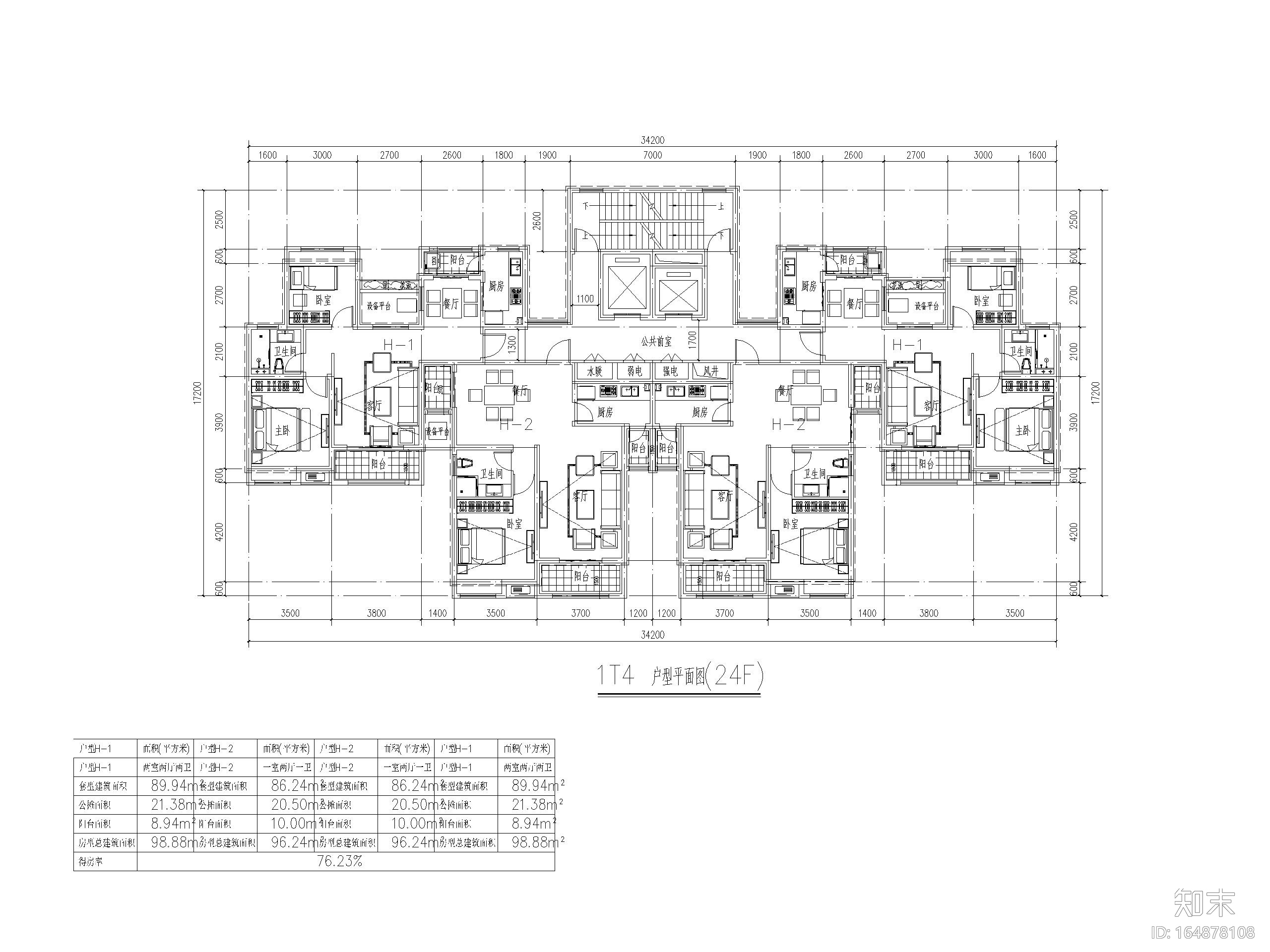 19套高层住宅公寓一室户户型图设计cad施工图下载【id:164878108】