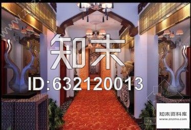 施工图热带雨林度假休闲会所(含效果图)cad施工图下载【ID:632120013】